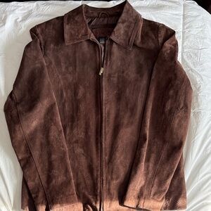 Vintage Y2K Siena Brown Suede Zip-up Jacket